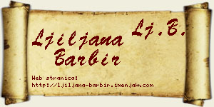 Ljiljana Barbir vizit kartica